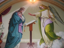 Zwiastowania NMP - fresk w grecko-katolickiej katedrze w Tarnopolu